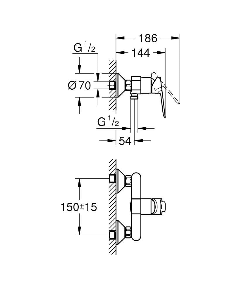 Bộ trộn nổi Grohe BauEdge 23636000