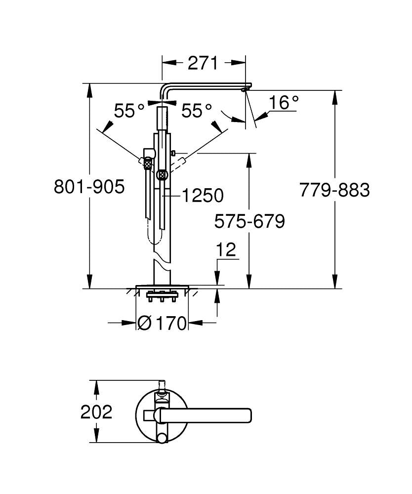 Sen tắm đặt sàn Grohe Lineare 23792EN1