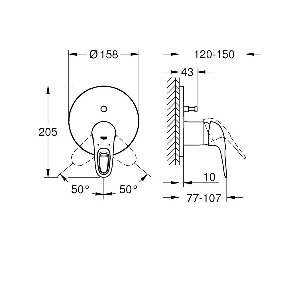 Mặt nạ bộ trộn âm Grohe Eurostyle 24049003