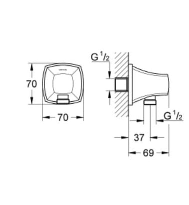 Đầu nối ra nước Grohe Grandera 27970000