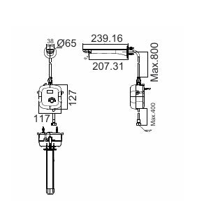 Vòi chậu cảm ứng gắn tường American Standard WF-3042 (1130420000) Size L