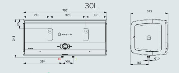 Bình nước nóng gián tiếp Ariston SLIM3 30 RS VN (3180912)