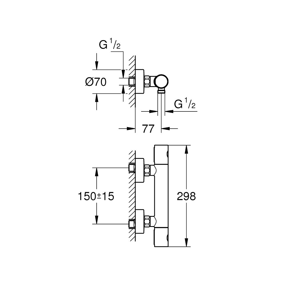Bộ trộn nổi Grohe Grohtherm 34765000
