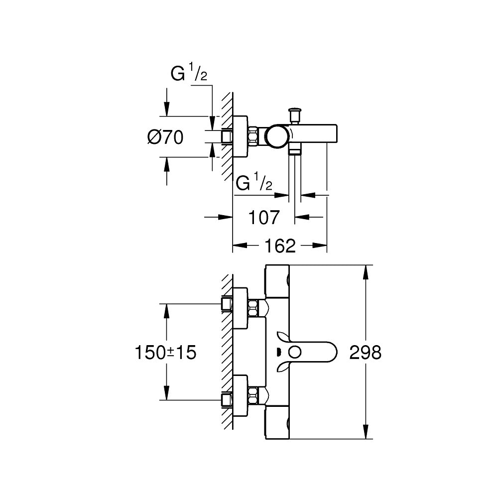Bộ trộn nổi Grohe Grohtherm 34766000