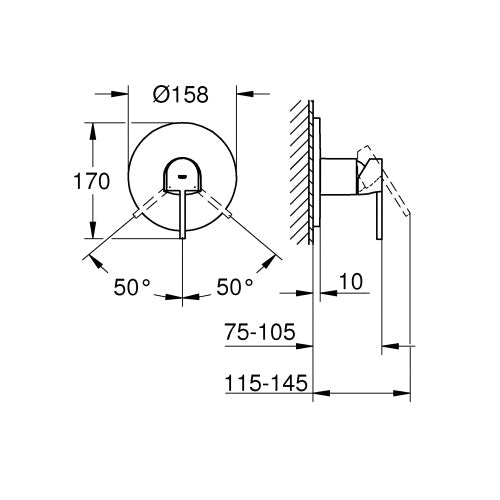 Mặt nạ bộ trộn âm Grohe Plus 24059003