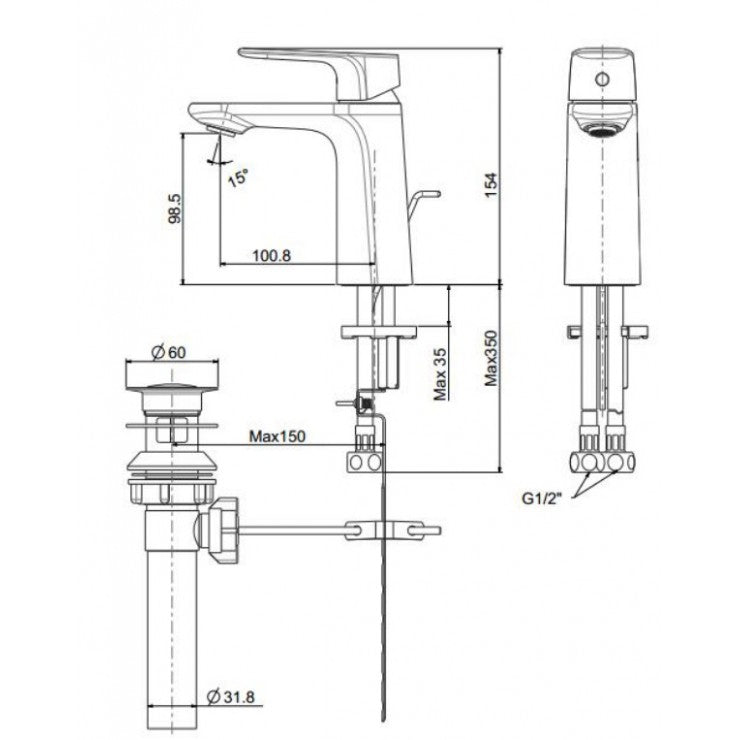 Vòi chậu nóng lạnh American WF-1701