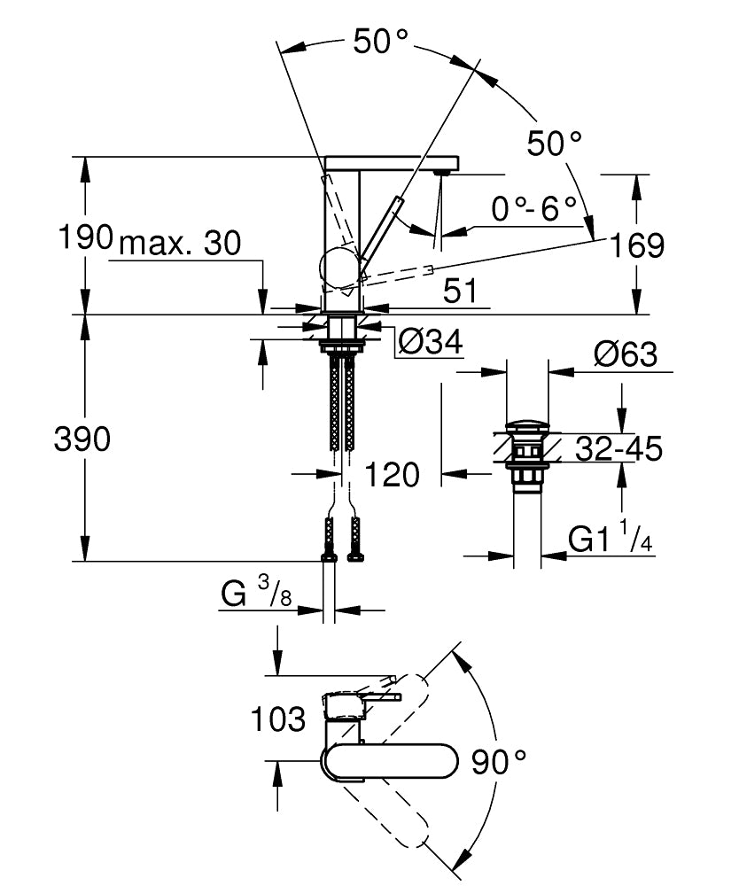 Vòi chậu Grohe Plus 23872003 M-Size