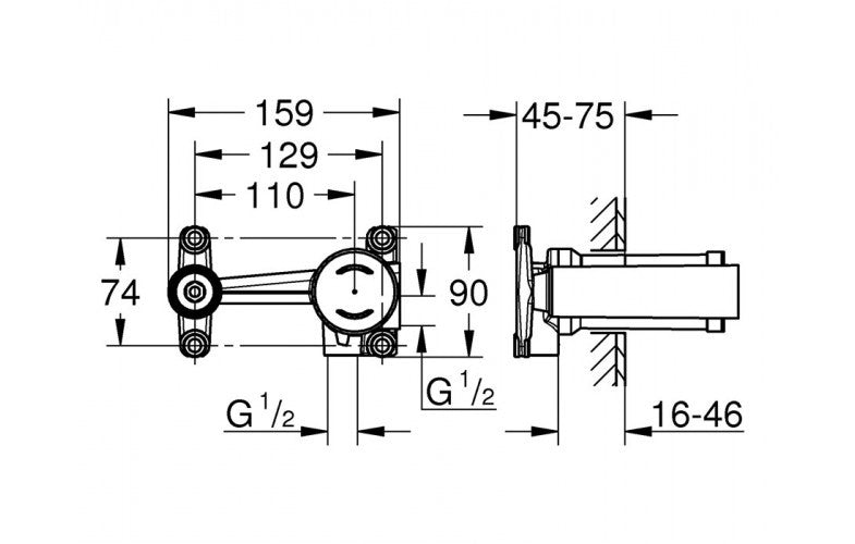 Bộ trộn âm Grohe Single-lever mixer 1/2″ 23571000