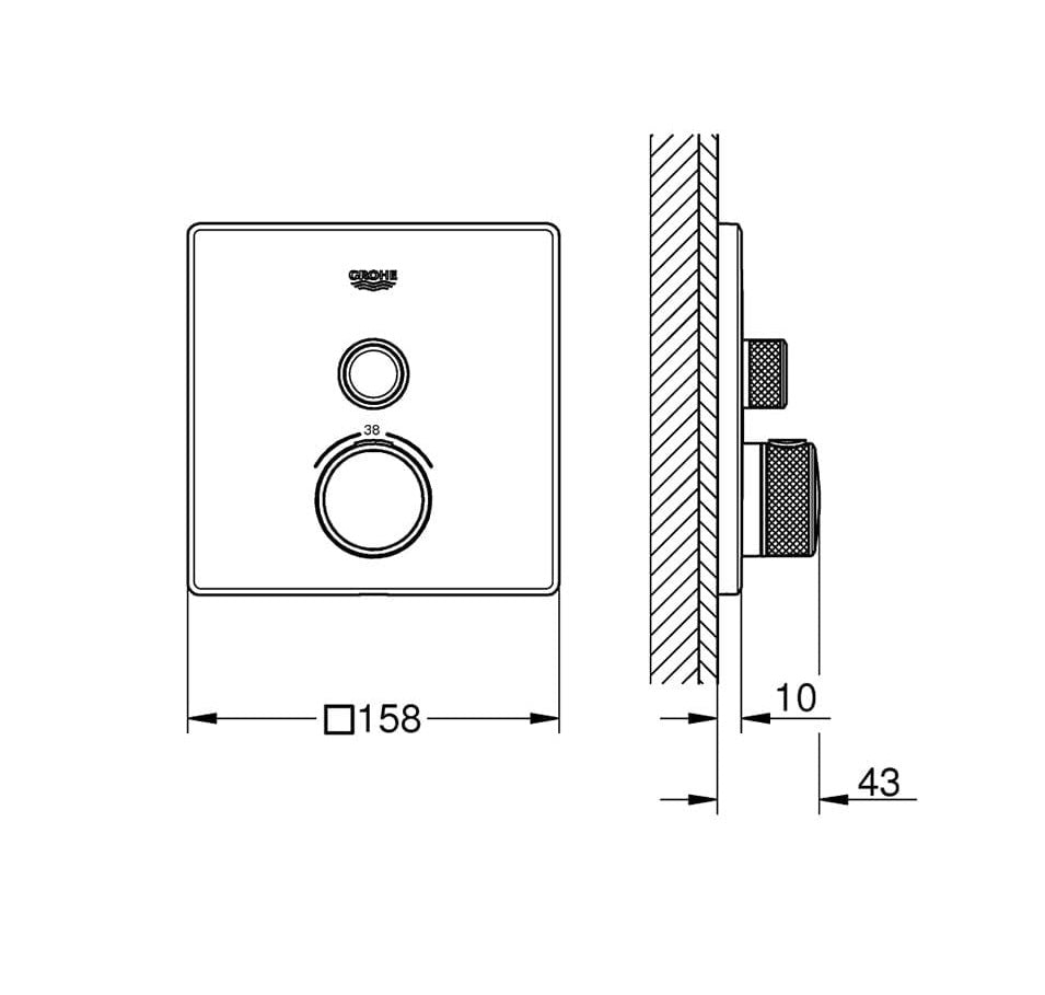 Mặt nạ bộ trộn âm Grohe Grohtherm SmartControl 29123000