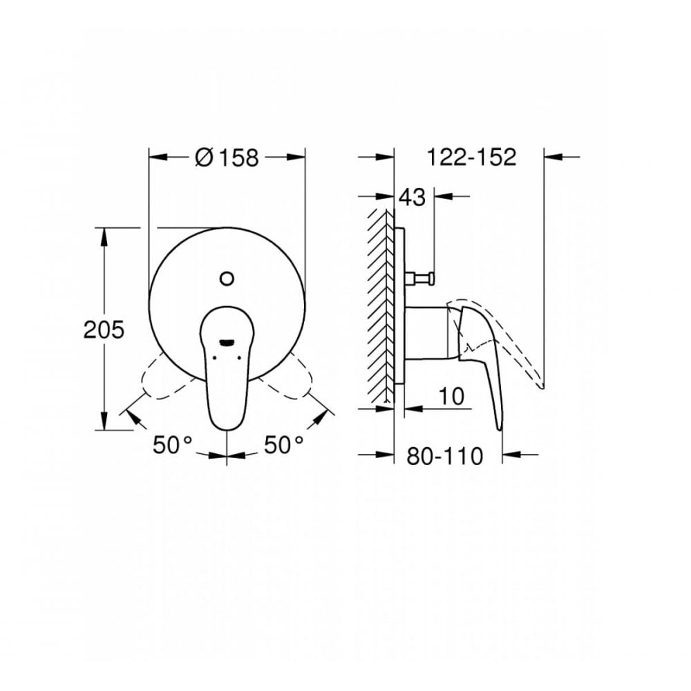 Mặt nạ bộ trộn âm Grohe Eurostyle 24047003