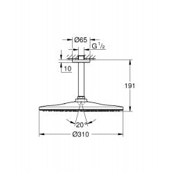 Thanh treo + Bát sen gắn trần Grohe 26559000