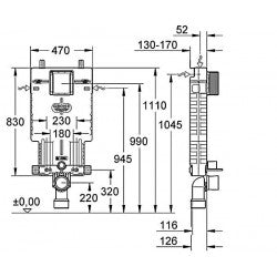 Két nước âm tường bồn cầu Grohe 38643001