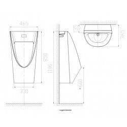 Bồn tiểu cảm ứng treo tường  American Standard  WP-6507