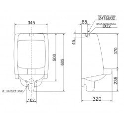 Bồn tiểu nam treo tường American Standard VF-6401 (Chưa bao gồm van xả)