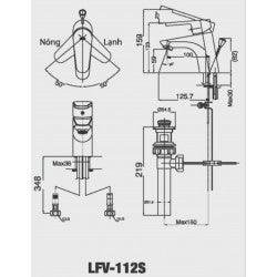 Vòi chậu nóng lạnh Inax LFV-112S