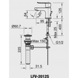 Vòi chậu nóng lạnh Inax LFV-2012S