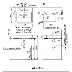 Chậu đặt bàn Inax AL-536V (GC/EC/FC)