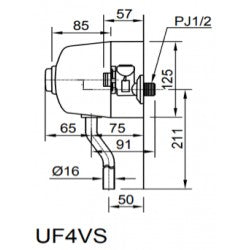 Van xả ấn của bồn tiểu Inax UF-4VS