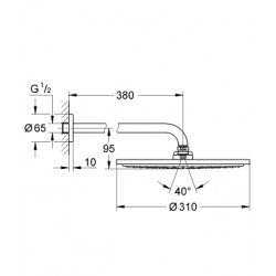 Thanh nối+bát sen Grohe 26066000