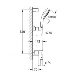 Thanh trượt + tay sen + dây sen Grohe 27929002
