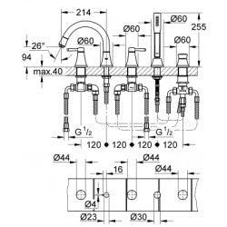 Vòi Bồn Tắm 5 Lỗ Grohe 19919IG0