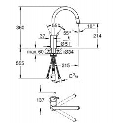 Vòi bếp Grohe 32663003