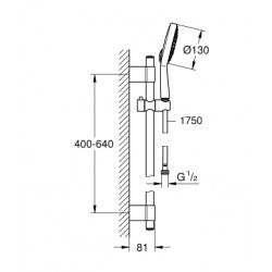 Thanh Trượt + Tay sen + Dây sen Power&Soul Cosmopolitan 130 Grohe 27732000