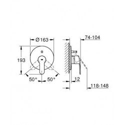 Mặt Nạ Bộ Sen Âm Grohe 19506002 ( chưa bao gồm bộ trộn )