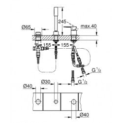 Vòi bồn tắm 3 lỗ Grohe 19965001 ( chưa bao gồm củ âm )